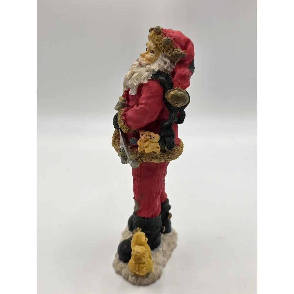 Miniature Tall Skinny Santa Claus Christmas Figurine Snow Skiing Squirrel 4.75